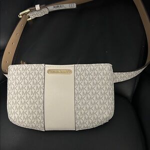Michael Kors Beige and Brown Crossbody Bag